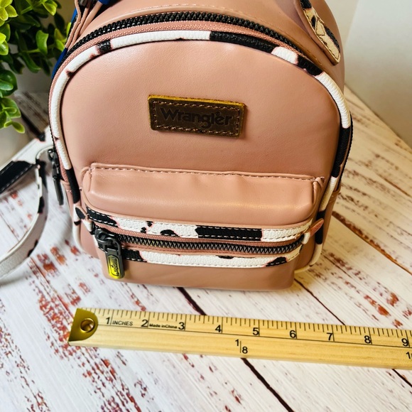 Wrangler Pink & Cow Print Mini Back Pack - Picture 6 of 8